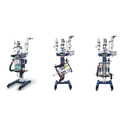 Glass Jacketed Reactor with cover lift and  body turn function TOPR-20L