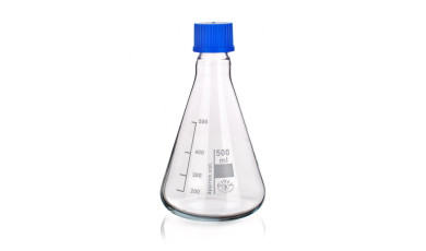 Conical flask with thread and polypropylene cap